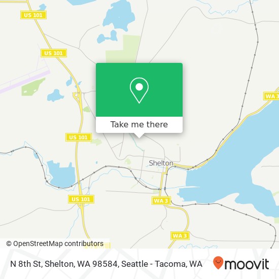 Mapa de N 8th St, Shelton, WA 98584