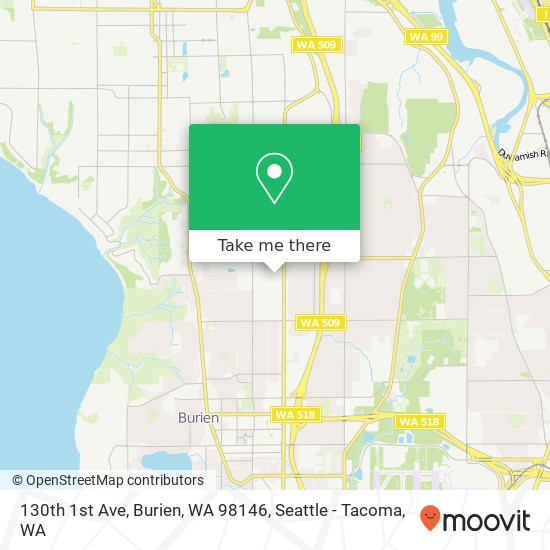 Mapa de 130th 1st Ave, Burien, WA 98146