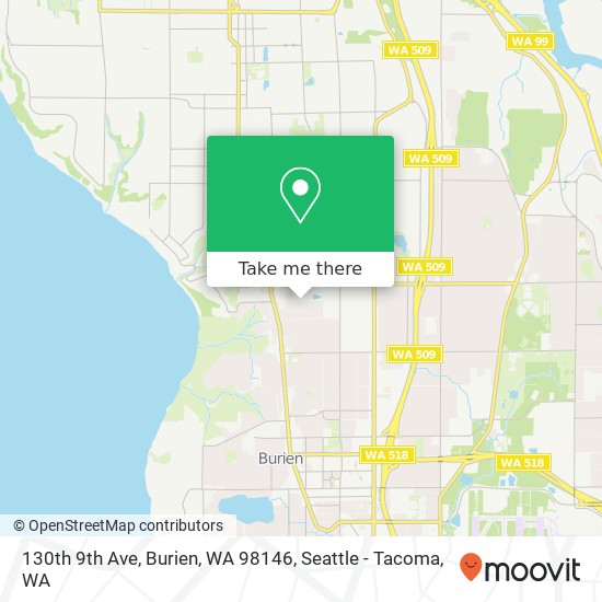 Mapa de 130th 9th Ave, Burien, WA 98146