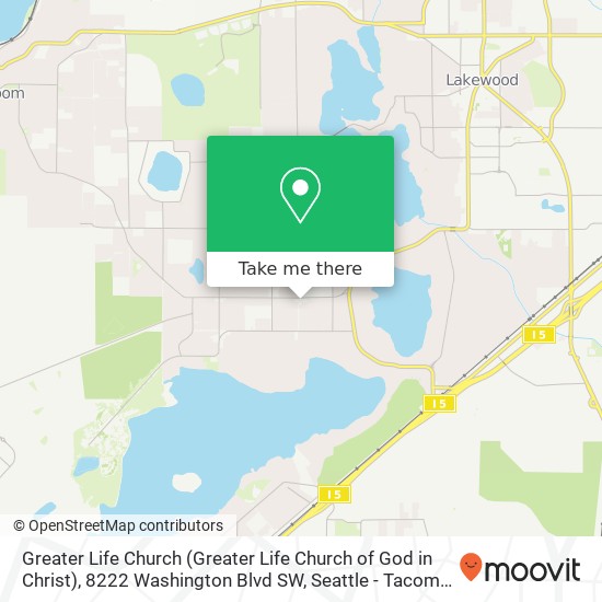 Mapa de Greater Life Church (Greater Life Church of God in Christ), 8222 Washington Blvd SW