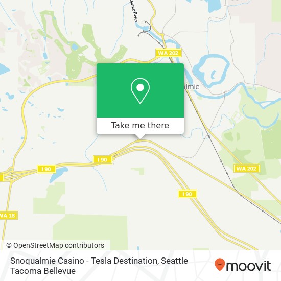 Mapa de Snoqualmie Casino - Tesla Destination