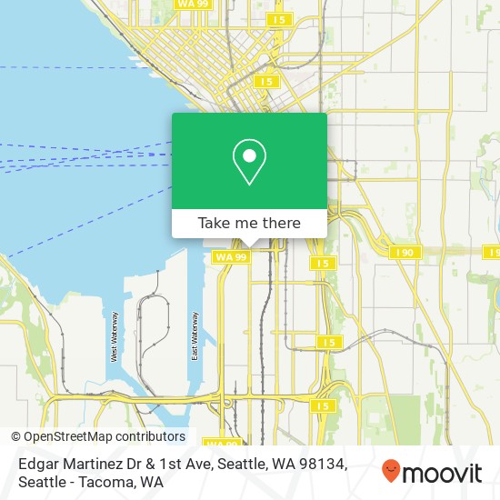 Mapa de Edgar Martinez Dr & 1st Ave, Seattle, WA 98134