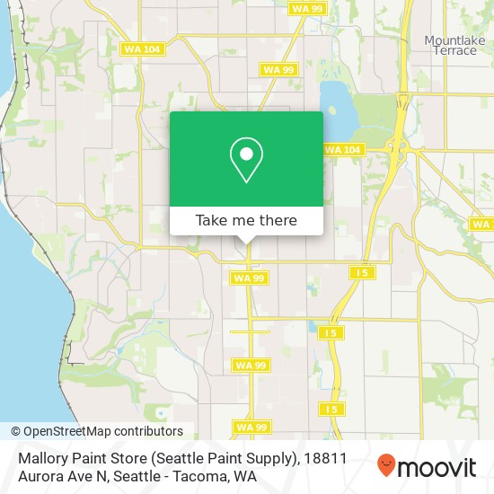 Mapa de Mallory Paint Store (Seattle Paint Supply), 18811 Aurora Ave N