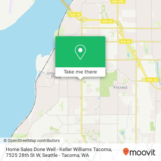 Mapa de Home Sales Done Well - Keller Williams Tacoma, 7525 28th St W