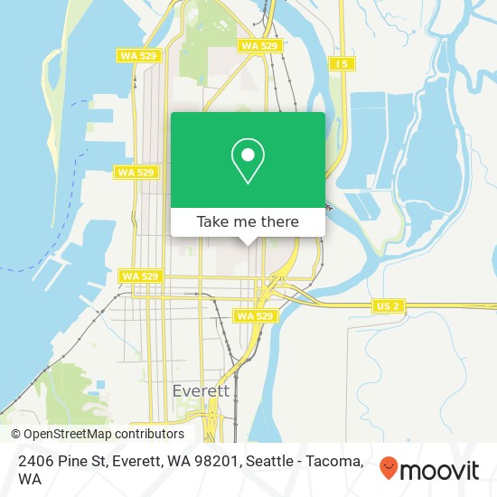 Mapa de 2406 Pine St, Everett, WA 98201