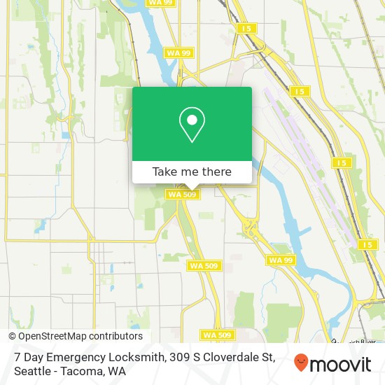 Mapa de 7 Day Emergency Locksmith, 309 S Cloverdale St