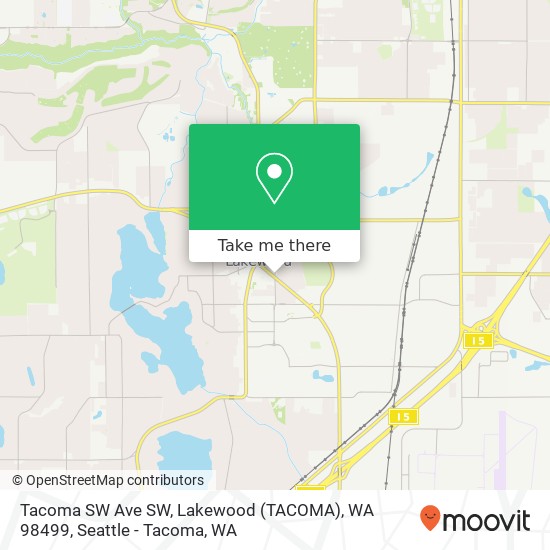 Tacoma SW Ave SW, Lakewood (TACOMA), WA 98499 map