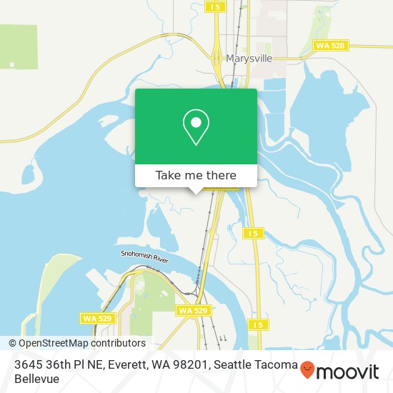 Mapa de 3645 36th Pl NE, Everett, WA 98201