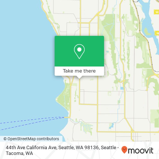 Mapa de 44th Ave California Ave, Seattle, WA 98136