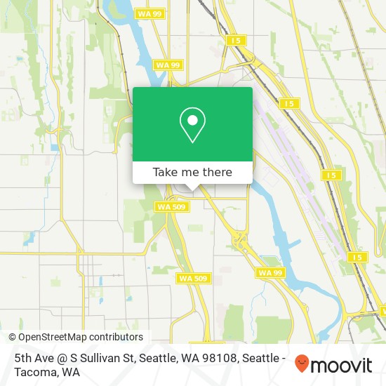 Mapa de 5th Ave @ S Sullivan St, Seattle, WA 98108