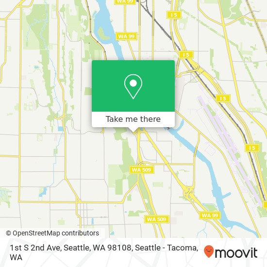 Mapa de 1st S 2nd Ave, Seattle, WA 98108