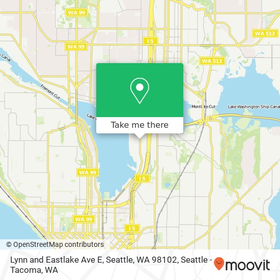 Lynn and Eastlake Ave E, Seattle, WA 98102 map