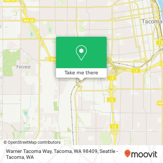 Warner Tacoma Way, Tacoma, WA 98409 map