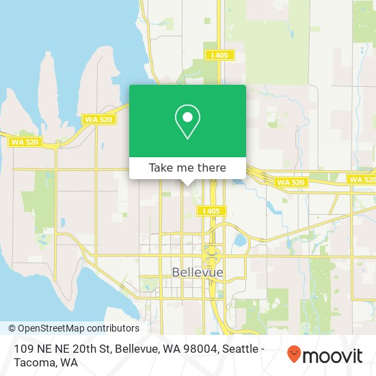 Mapa de 109 NE NE 20th St, Bellevue, WA 98004