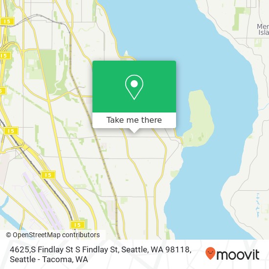 Mapa de 4625,S Findlay St S Findlay St, Seattle, WA 98118