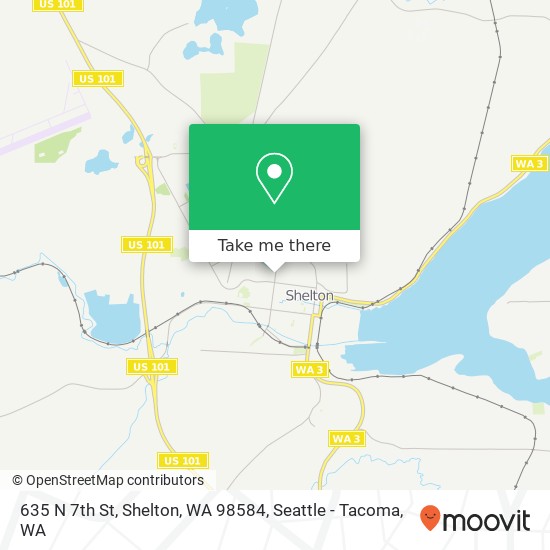 Mapa de 635 N 7th St, Shelton, WA 98584