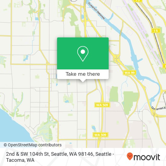 Mapa de 2nd & SW 104th St, Seattle, WA 98146