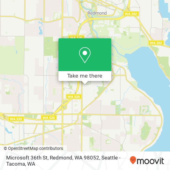 Microsoft 36th St, Redmond, WA 98052 map