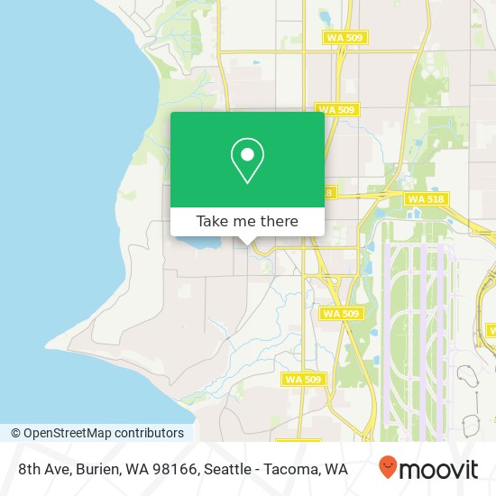 Mapa de 8th Ave, Burien, WA 98166