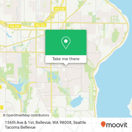 Mapa de 156th Ave & 1st, Bellevue, WA 98008