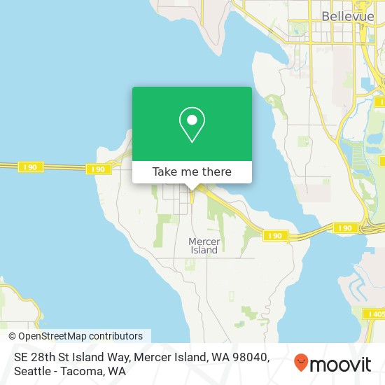 Mapa de SE 28th St Island Way, Mercer Island, WA 98040