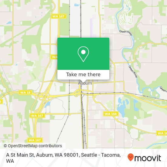 Mapa de A St Main St, Auburn, WA 98001