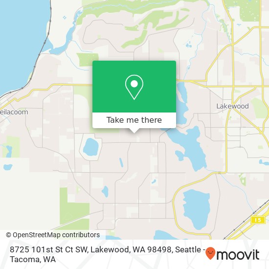 Mapa de 8725 101st St Ct SW, Lakewood, WA 98498