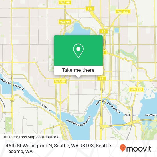 Mapa de 46th St Wallingford N, Seattle, WA 98103