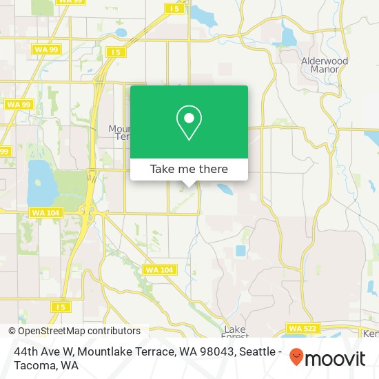 44th Ave W, Mountlake Terrace, WA 98043 map