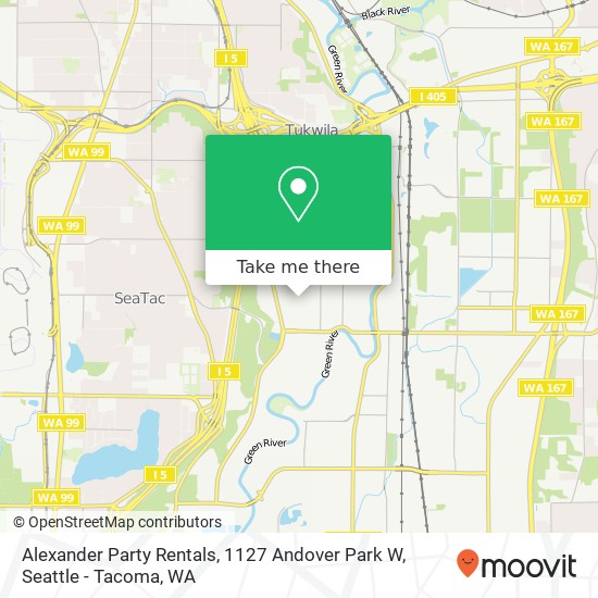 Mapa de Alexander Party Rentals, 1127 Andover Park W