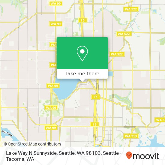 Mapa de Lake Way N Sunnyside, Seattle, WA 98103