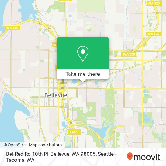 Bel-Red Rd 10th Pl, Bellevue, WA 98005 map