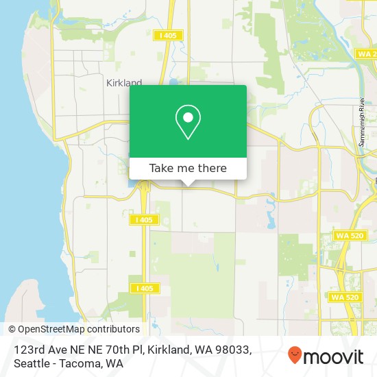 123rd Ave NE NE 70th Pl, Kirkland, WA 98033 map