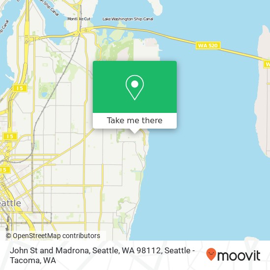 John St and Madrona, Seattle, WA 98112 map