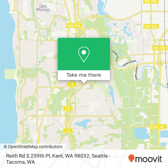 Reith Rd S 259th Pl, Kent, WA 98032 map