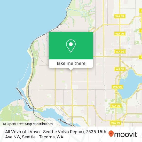 All Vovo (All Vovo - Seattle Volvo Repair), 7535 15th Ave NW map