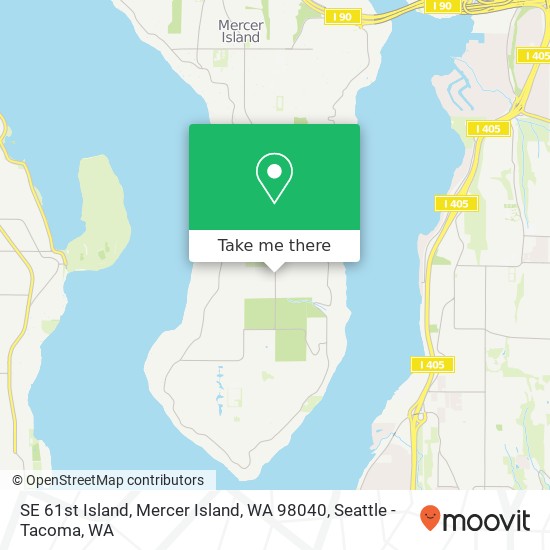 Mapa de SE 61st Island, Mercer Island, WA 98040