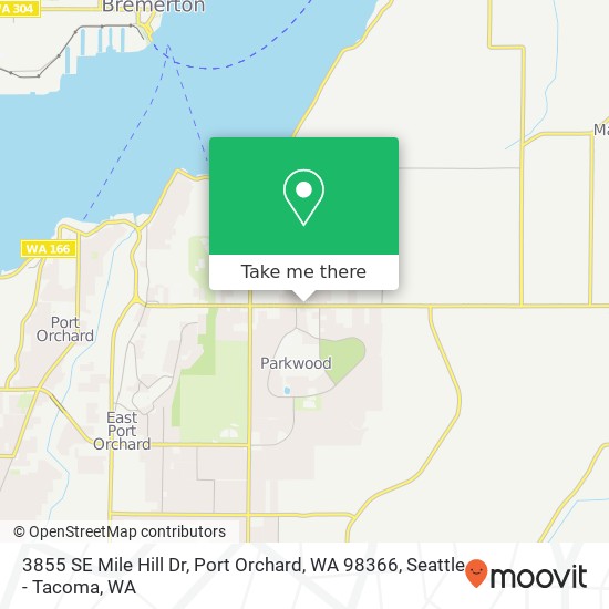 Mapa de 3855 SE Mile Hill Dr, Port Orchard, WA 98366