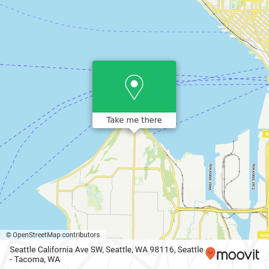 Mapa de Seattle California Ave SW, Seattle, WA 98116