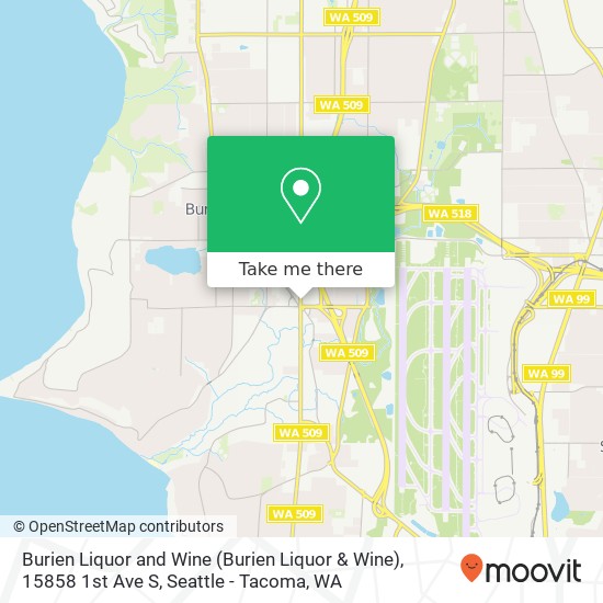 Mapa de Burien Liquor and Wine (Burien Liquor & Wine), 15858 1st Ave S