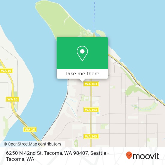 Mapa de 6250 N 42nd St, Tacoma, WA 98407