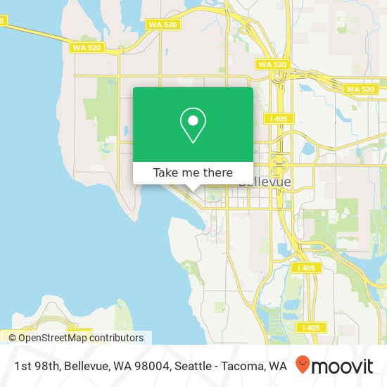 1st 98th, Bellevue, WA 98004 map