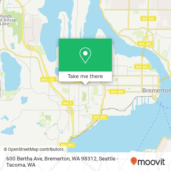 Mapa de 600 Bertha Ave, Bremerton, WA 98312