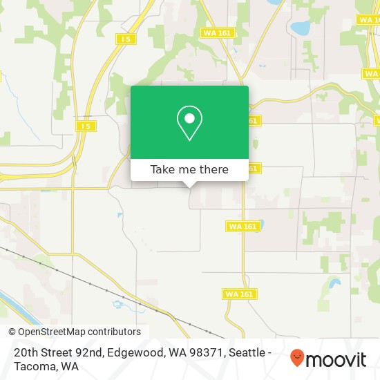 Mapa de 20th Street 92nd, Edgewood, WA 98371