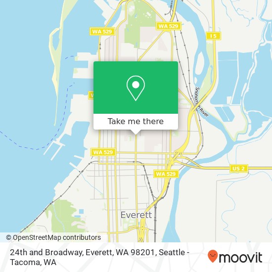 24th and Broadway, Everett, WA 98201 map