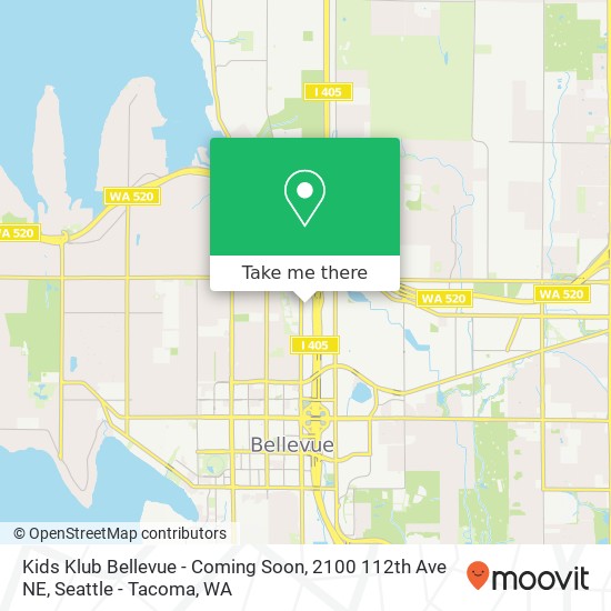 Mapa de Kids Klub Bellevue - Coming Soon, 2100 112th Ave NE