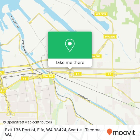 Exit 136 Port of, Fife, WA 98424 map