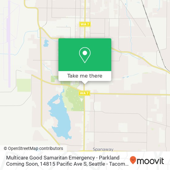 Mapa de Multicare Good Samaritan Emergency - Parkland Coming Soon, 14815 Pacific Ave S