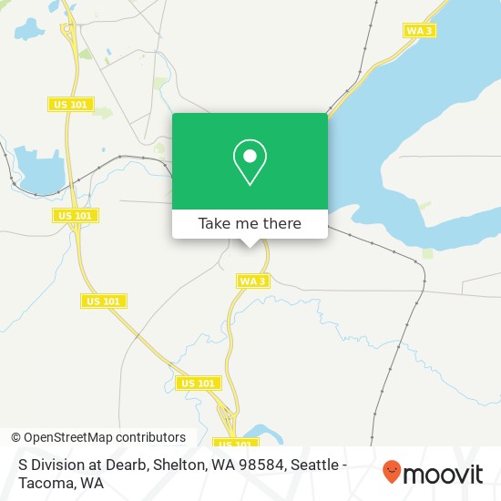 Mapa de S Division at Dearb, Shelton, WA 98584