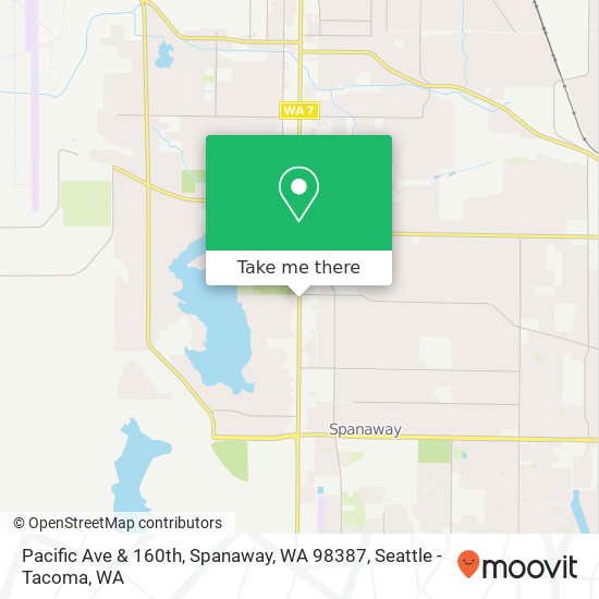 Mapa de Pacific Ave & 160th, Spanaway, WA 98387